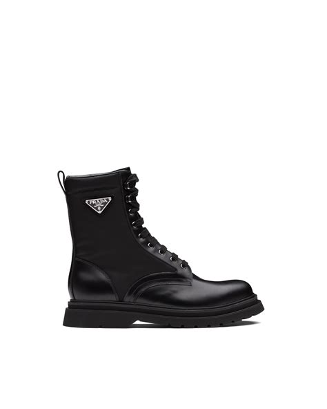 prada brushed leather nylon boots|prada snakeskin boots.